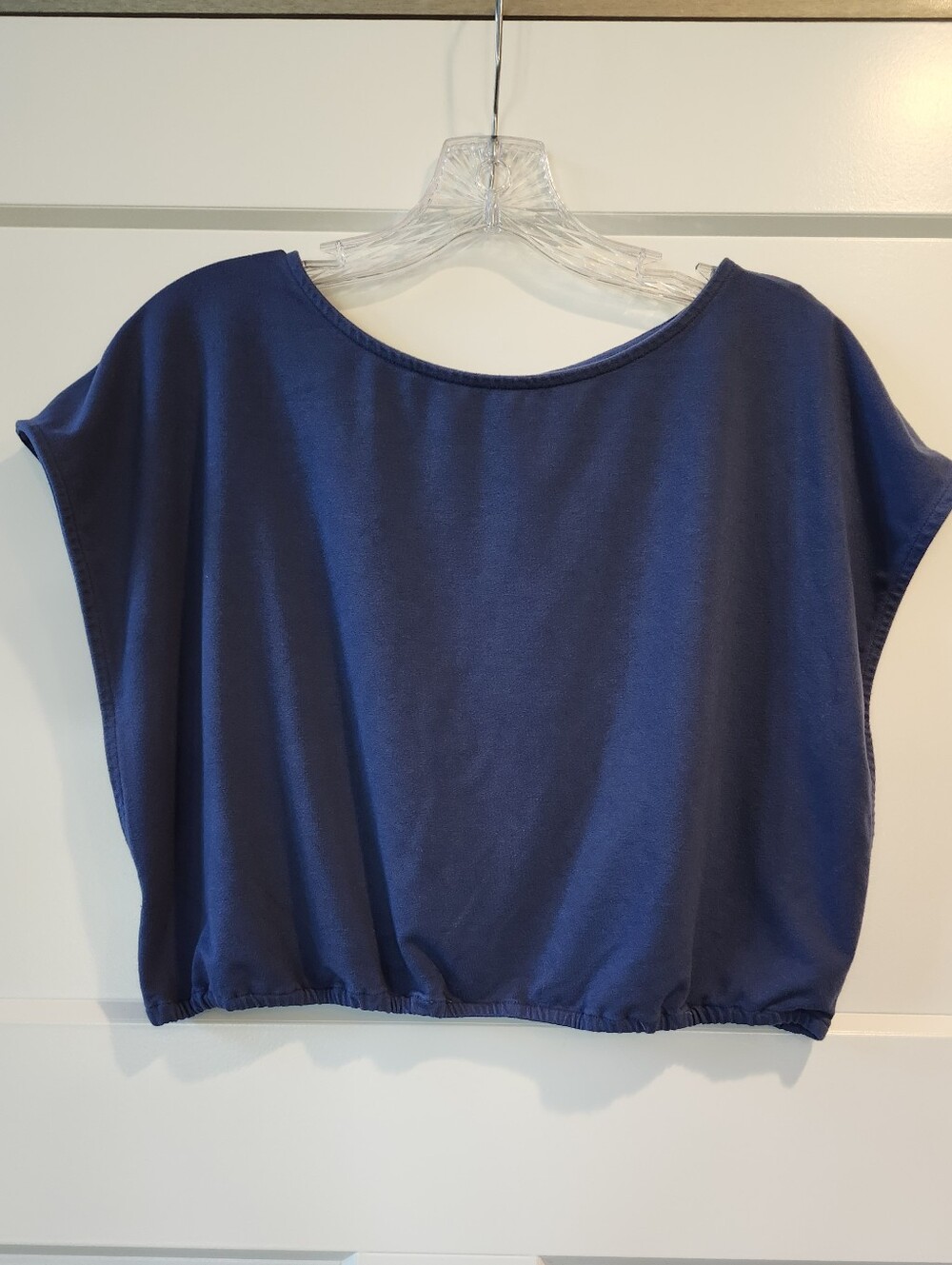 Free People Navy Batwing Crop Top